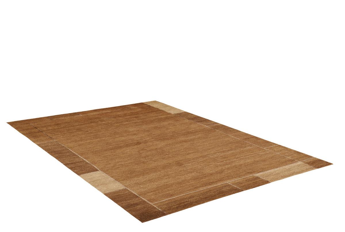 Wollteppich Luwasa - Braun, Basics, Textil (90/160cm) - Cazaris