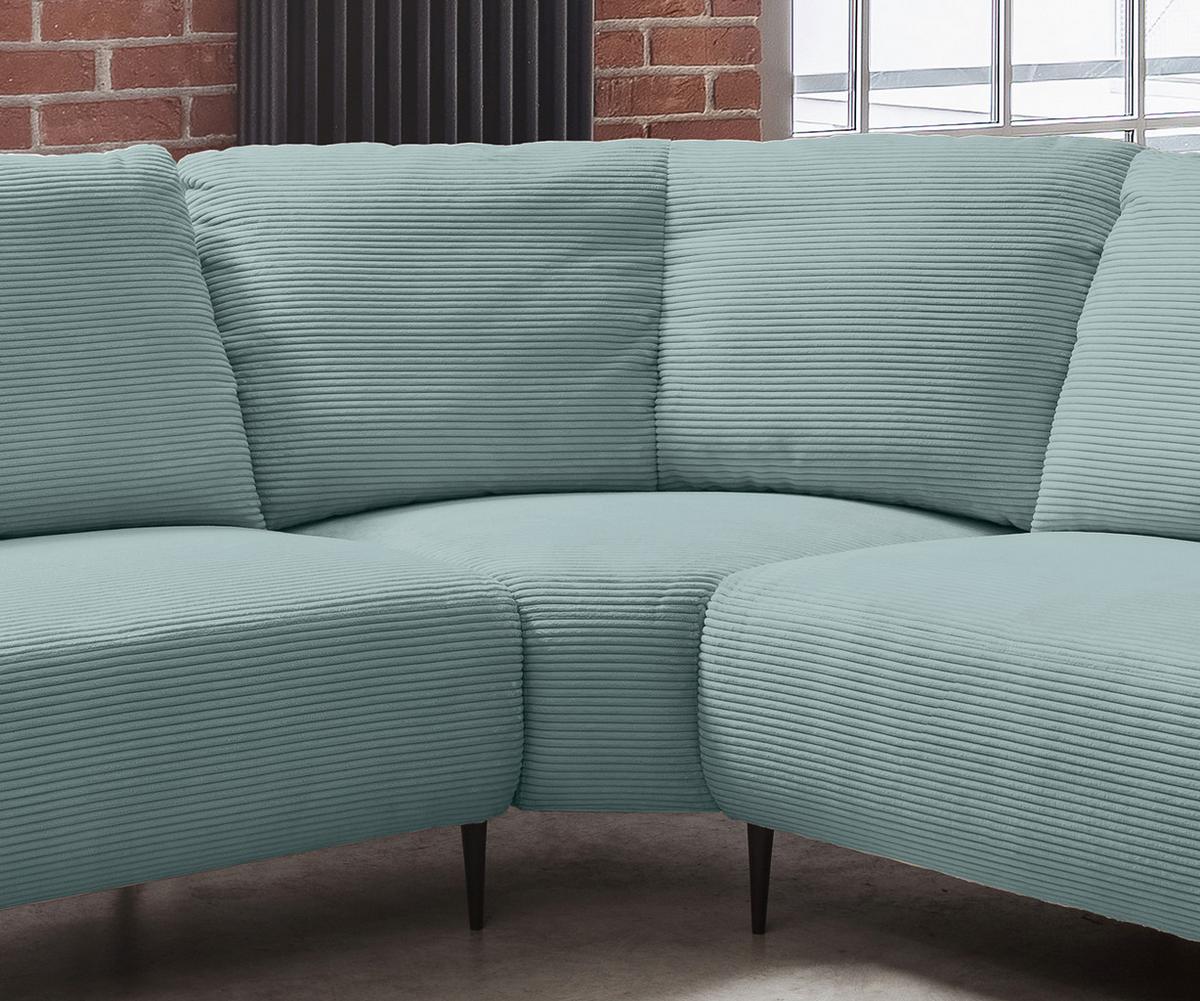 Ecksofa Vanilla Hellblau S: 256x256 cm - Schwarz/Grau, Design, Textil (256/256cm) - Livetastic