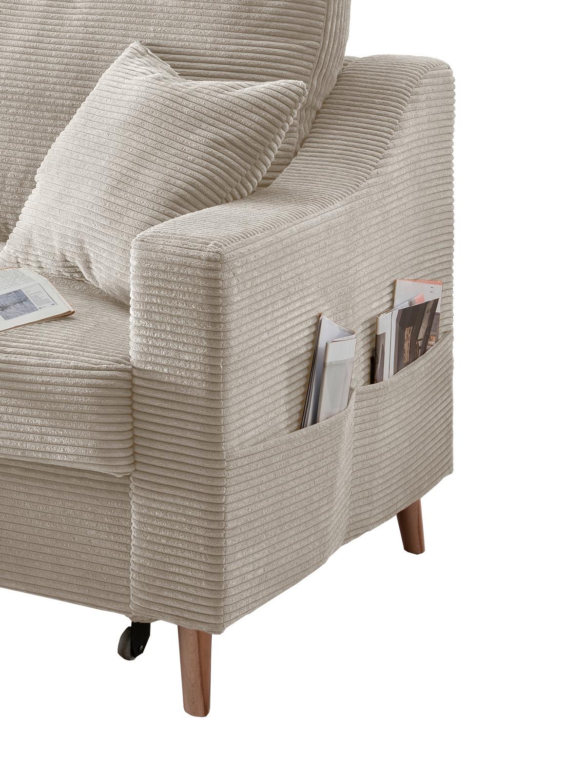 Ecksofa Valentina - Beige/Naturfarben, Design, Textil (150/228cm) - P & B