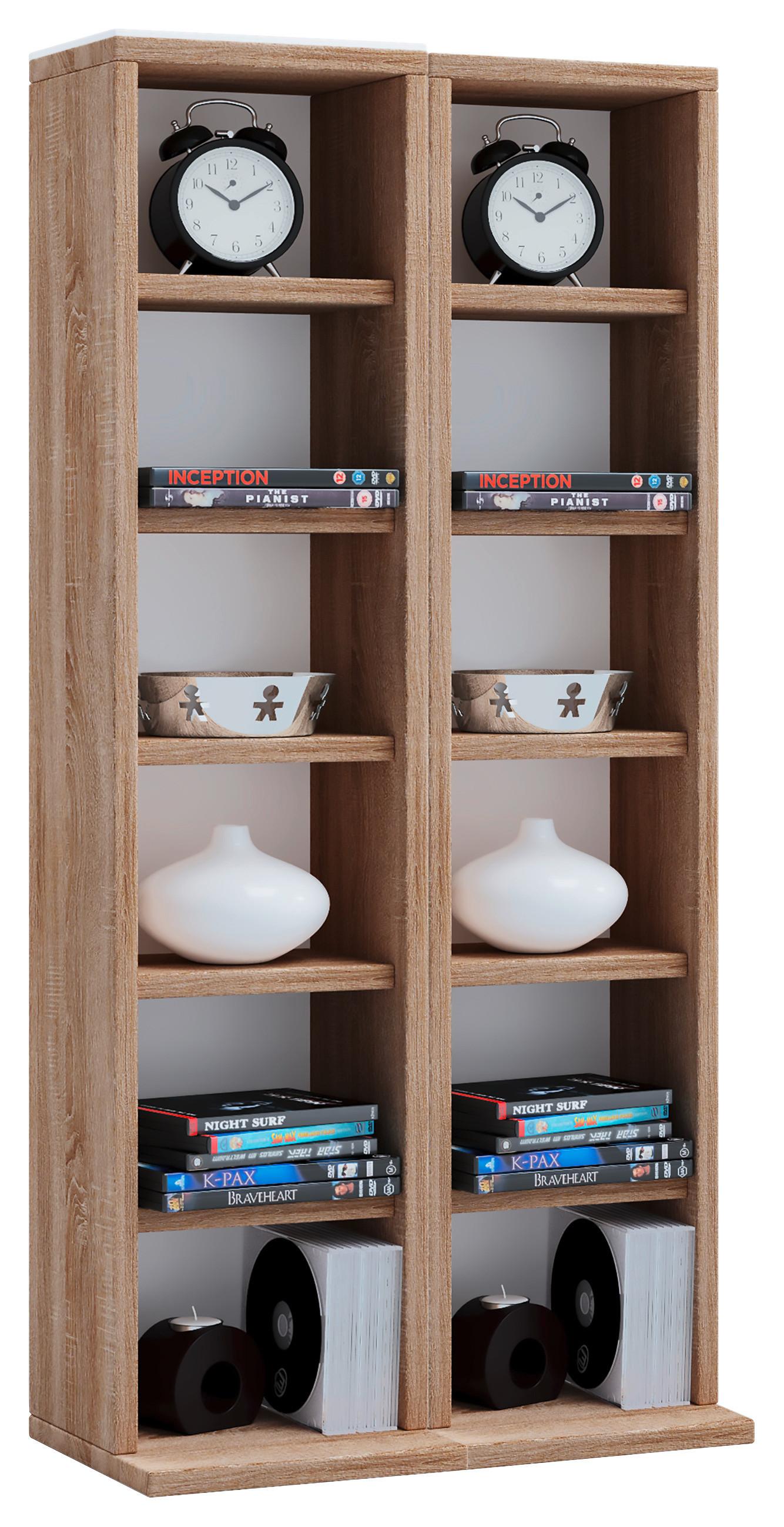 CD Regál Milano š: 42 cm dub sonoma - farba duba, Konventionell, kompozitné drevo (42/92/20cm) - MID.YOU