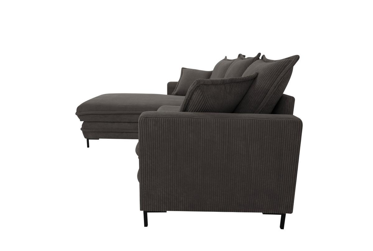 Ecksofa Armilla Taupe S: 174x272 cm - Taupe/Schwarz, Design, Textil (174/272cm) - MID.YOU