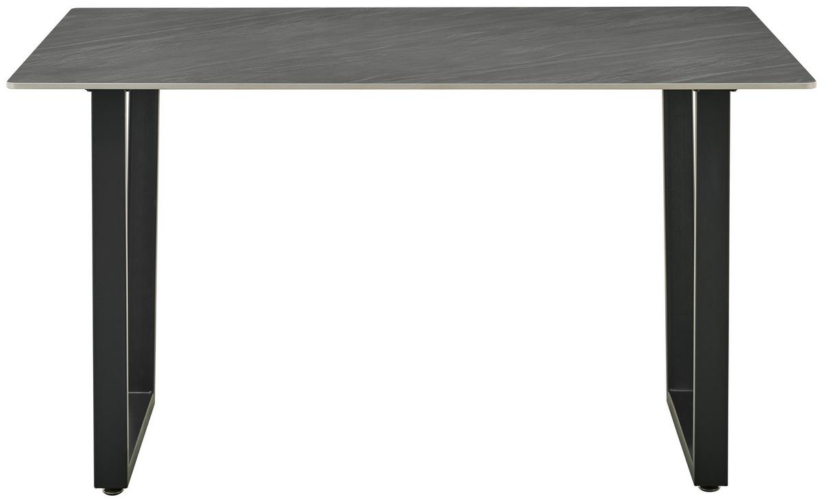 Esstisch Emin Keramik Grau, B: 140 Cm - Anthrazit/Schwarz, KONVENTIONELL, Stein/Metall (140/90/76cm) - MID.YOU
