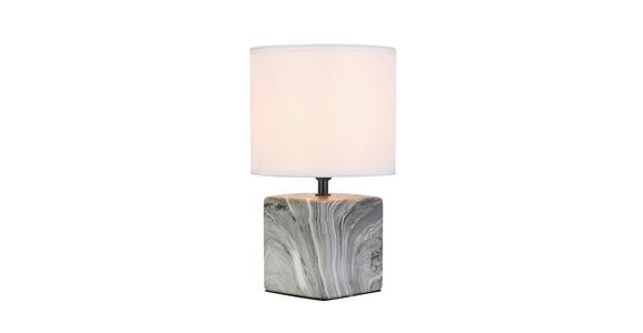 Tischleuchte Sabrino Grau / Weiß Marmoroptik Mit Schalter - Schwarz/Weiß, ROMANTIK / LANDHAUS, Keramik/Kunststoff (18,5/30,5cm) - James Wood