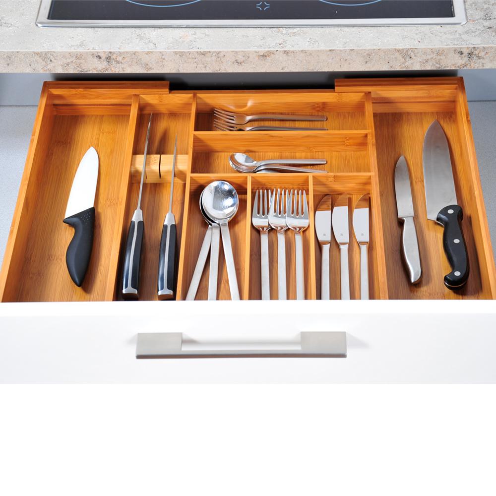 Besteckbox Aus Bambus Mit 8 Fächern, 35x43 cm - Naturfarben, Basics, Holz (35/43/6cm) - Kesper