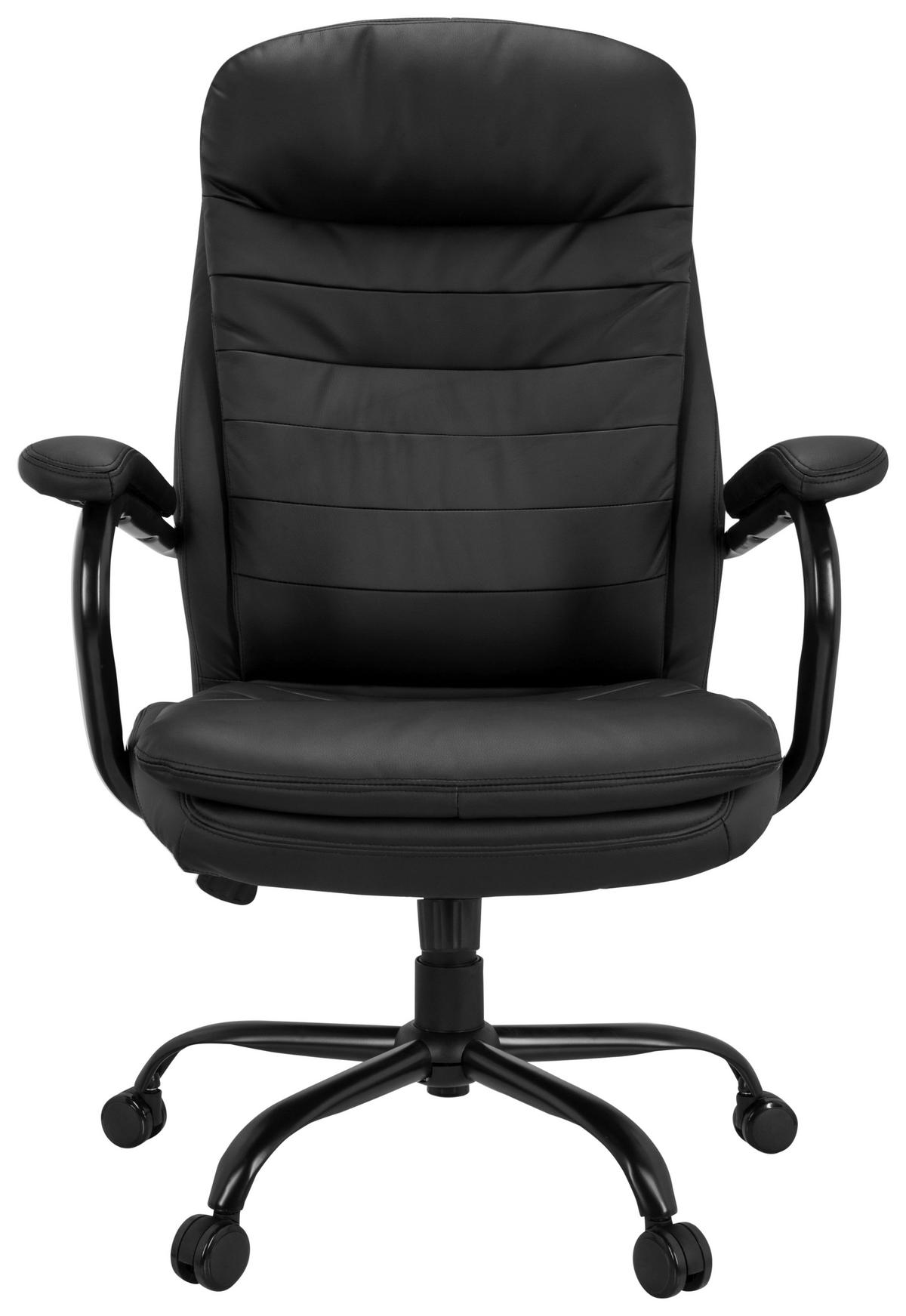Bürostuhl Relax XXL Schwarz Bis 180 Kg - Schwarz, Basics, Kunststoff/Textil (78/118/70cm) - MID.YOU