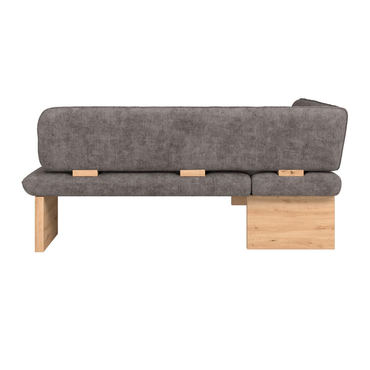 Eckbank Beluna Ii Webstoff Grau, B: 170cm - Eichefarben/Grau, KONVENTIONELL, Holz/Textil (170/232cm) - James Wood