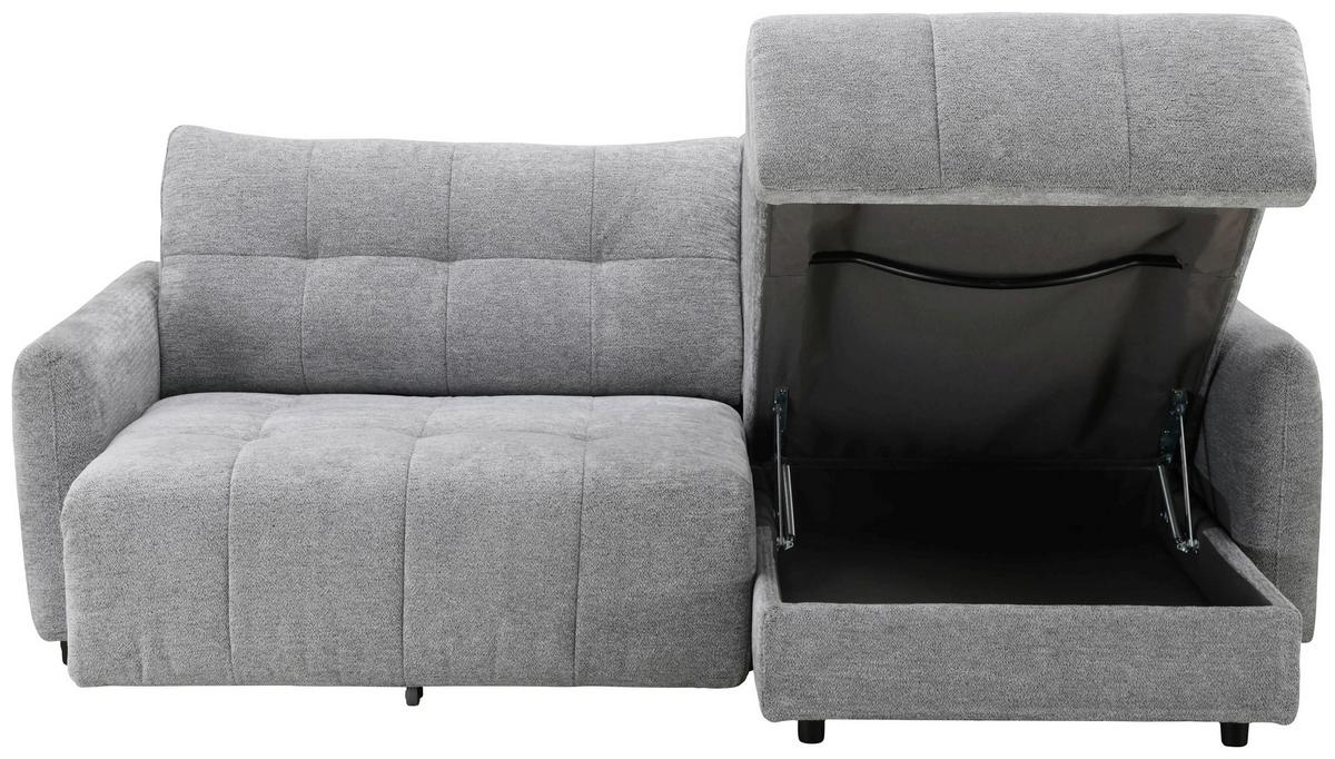 Elektrická sedačka LINA, obojstranná, sivá ženilka - čierna/sivá, Basics, kov/drevo (227/158cm)