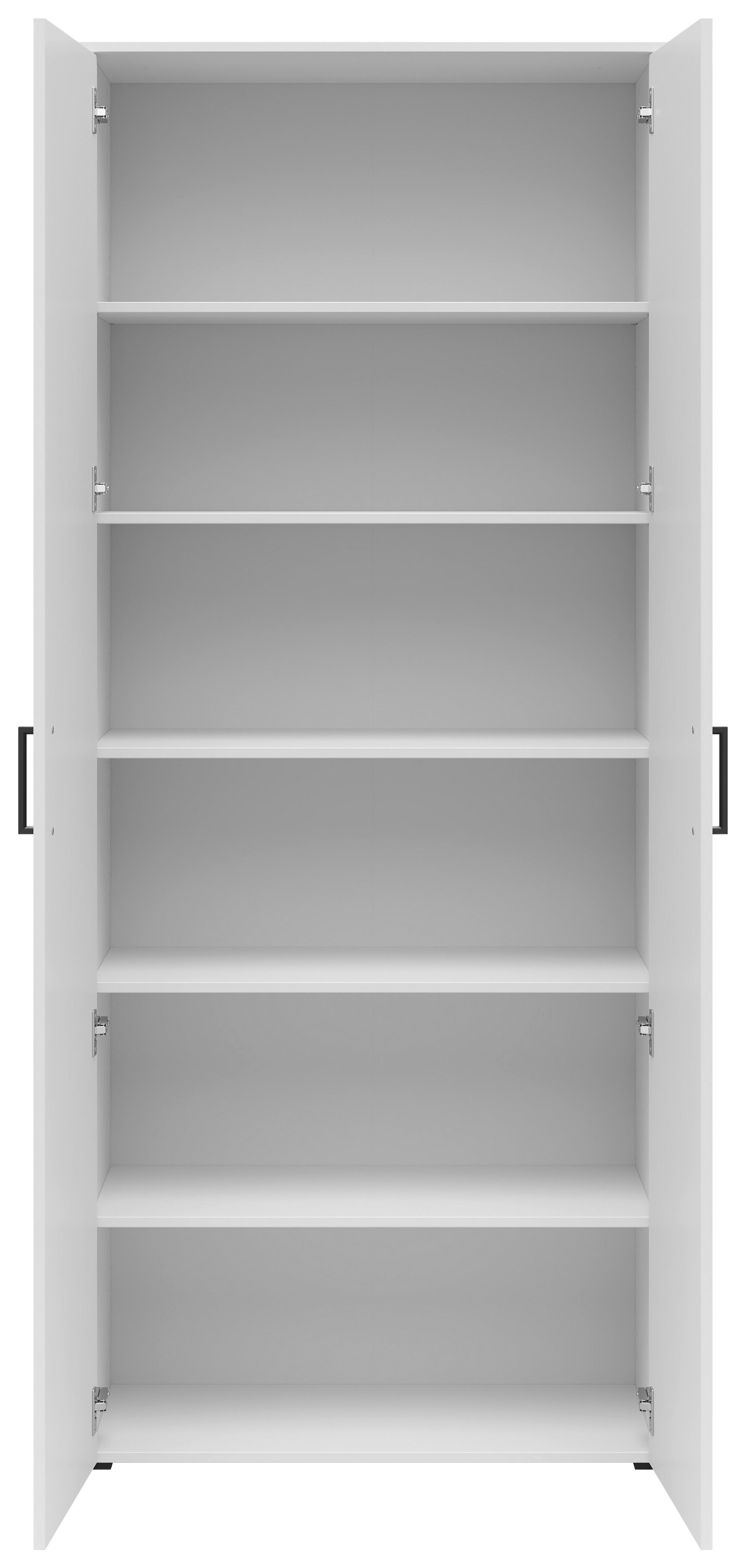 Skříň Cabinet š: 80 cm - bílá/černá, Moderní, kompozitní dřevo/plast (80/195/40cm)