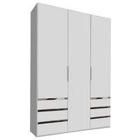 Drehtürenschrank Mit Schubladen 150cm Level 36a, Weiß Dekor - Weiß, MODERN, Holzwerkstoff (150/216/58cm) - MID.YOU
