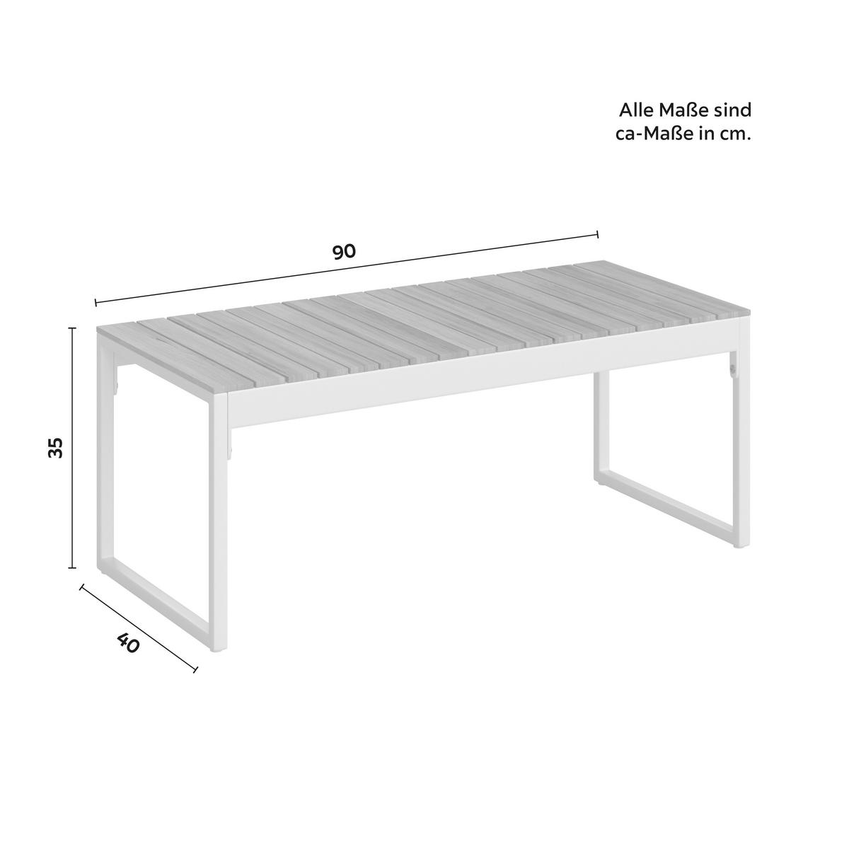 Terasová sedacia súprava ARIELLA - farba akácie/svetlosivá, Modern, kov/drevo (160/88/65cm) - Bessagi Garden