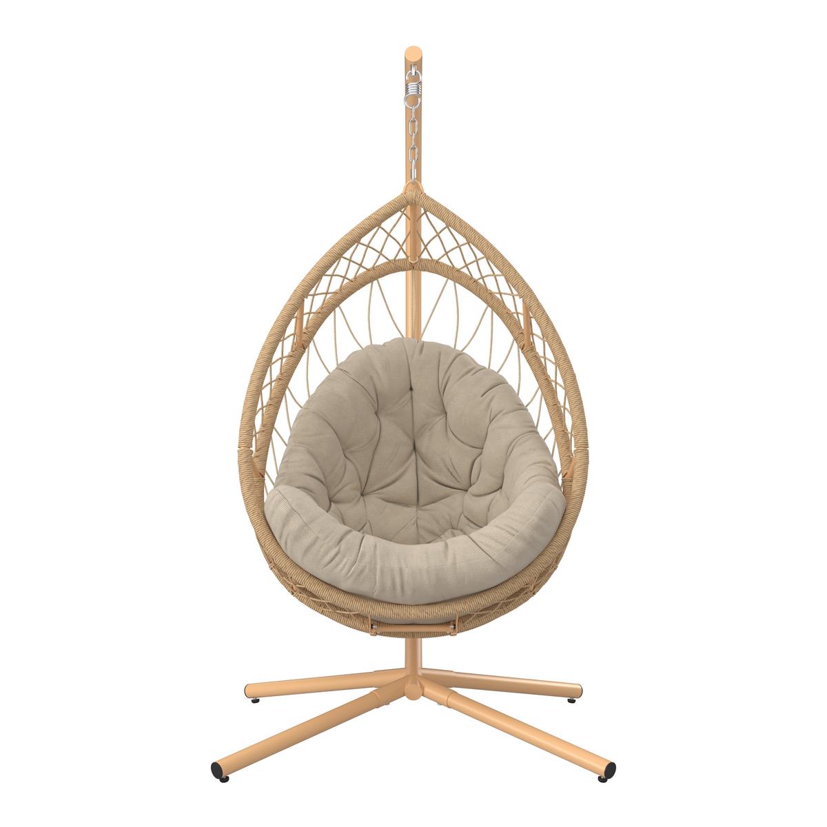 ZÁVĚSNÉ KŘESLO LIME - světle žlutá/béžová, Moderní, kov/textil (99/191/120cm) - Mömax