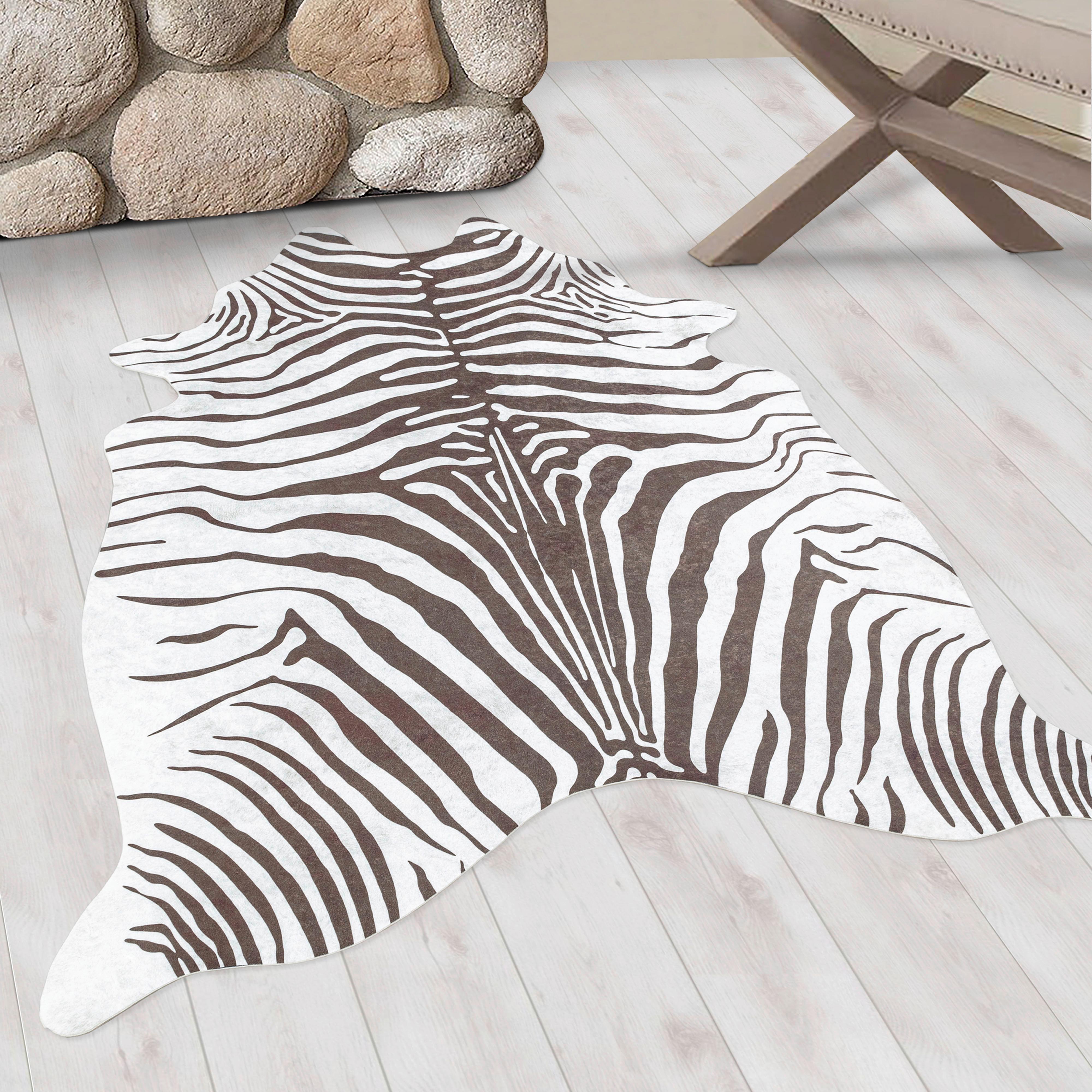 Fellteppich Etosha - Braun/Weiß, Design, Textil (150/200cm) - Novel