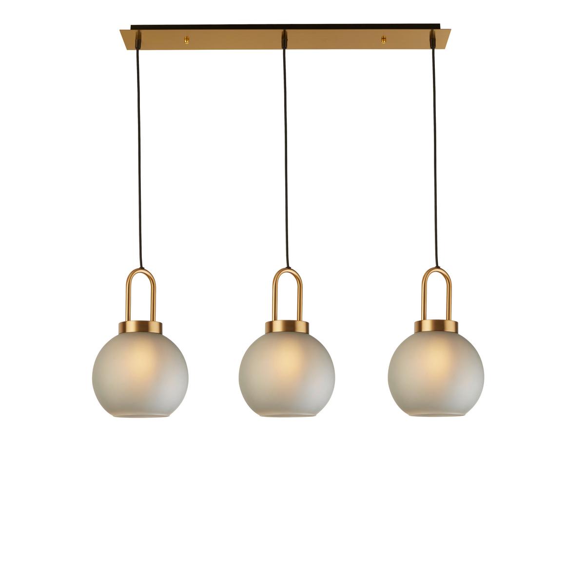 Hängeleuchte Snowdrop H: 120 Cm 3-Flammig - Messingfarben, LIFESTYLE, Glas/Metall (85/20/120cm)