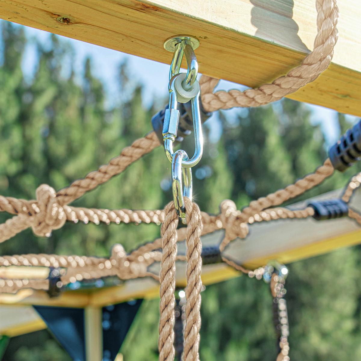 Klettergerüst Mit Rutsche Limegrün - Blau/Limette, Basics, Holz/Kunststoff (522,5/196/205cm) - Ambia Garden