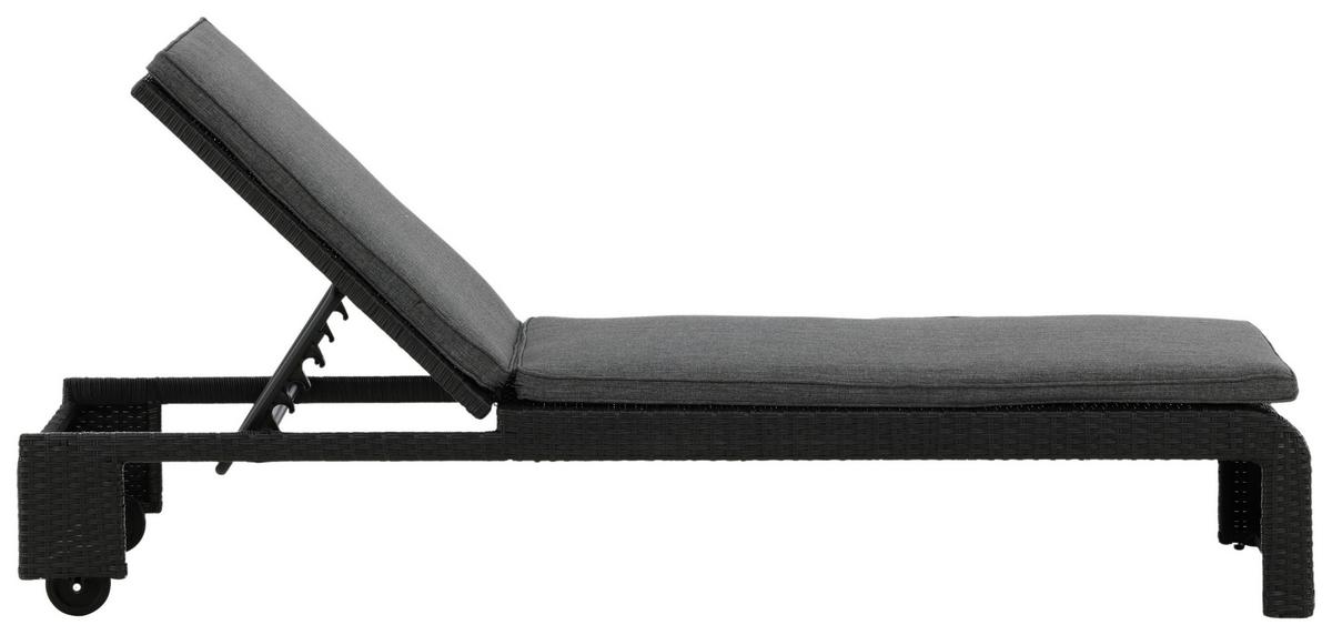 Sonnenliege London Kunststoff verstellbar - Schwarz, KONVENTIONELL, Kunststoff (60/32/196cm) - Gardenson
