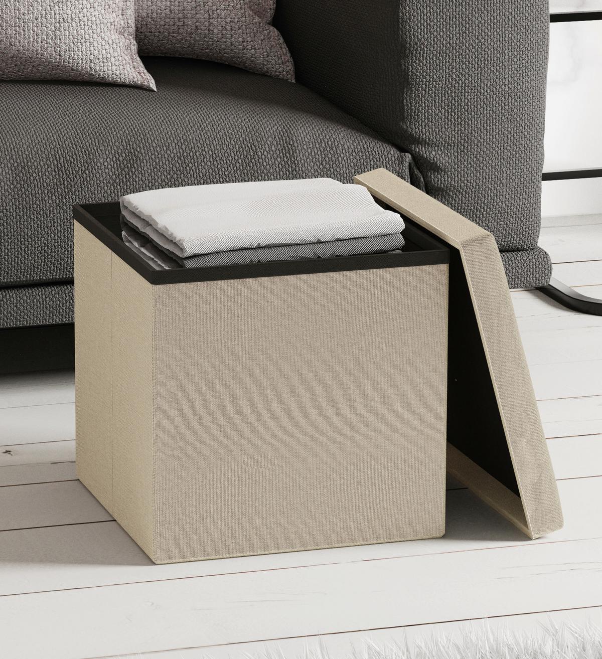 Sitzbox Boxas Creme B: 38 cm - Creme, Basics, Holzwerkstoff/Kunststoff (38/38/38cm) - MID.YOU