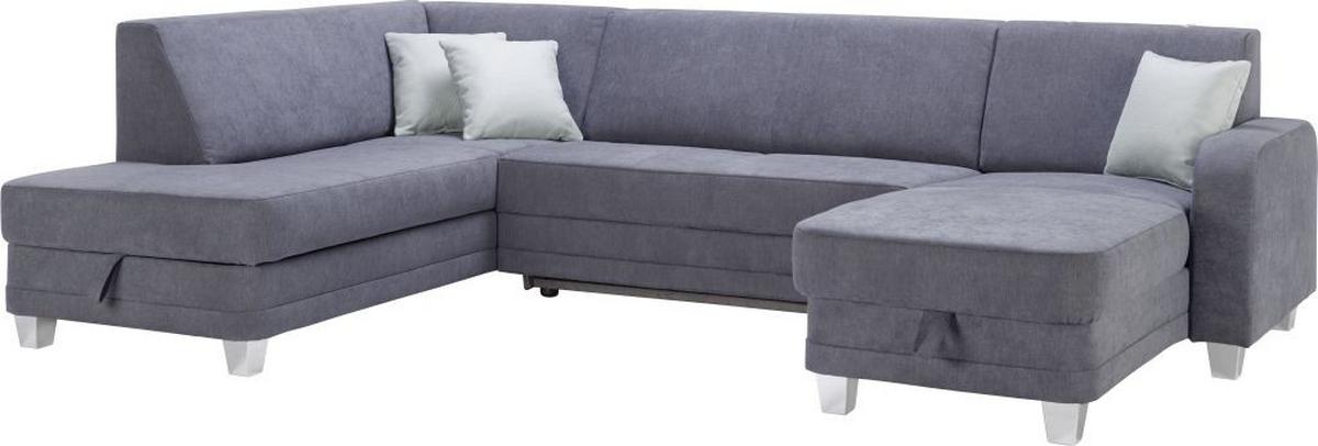 Rohová sedačka MESSINA, ľavá, tmavosivá - chrómová/tmavosivá, Modern, textil/plast (198/296/165cm) - Mömax