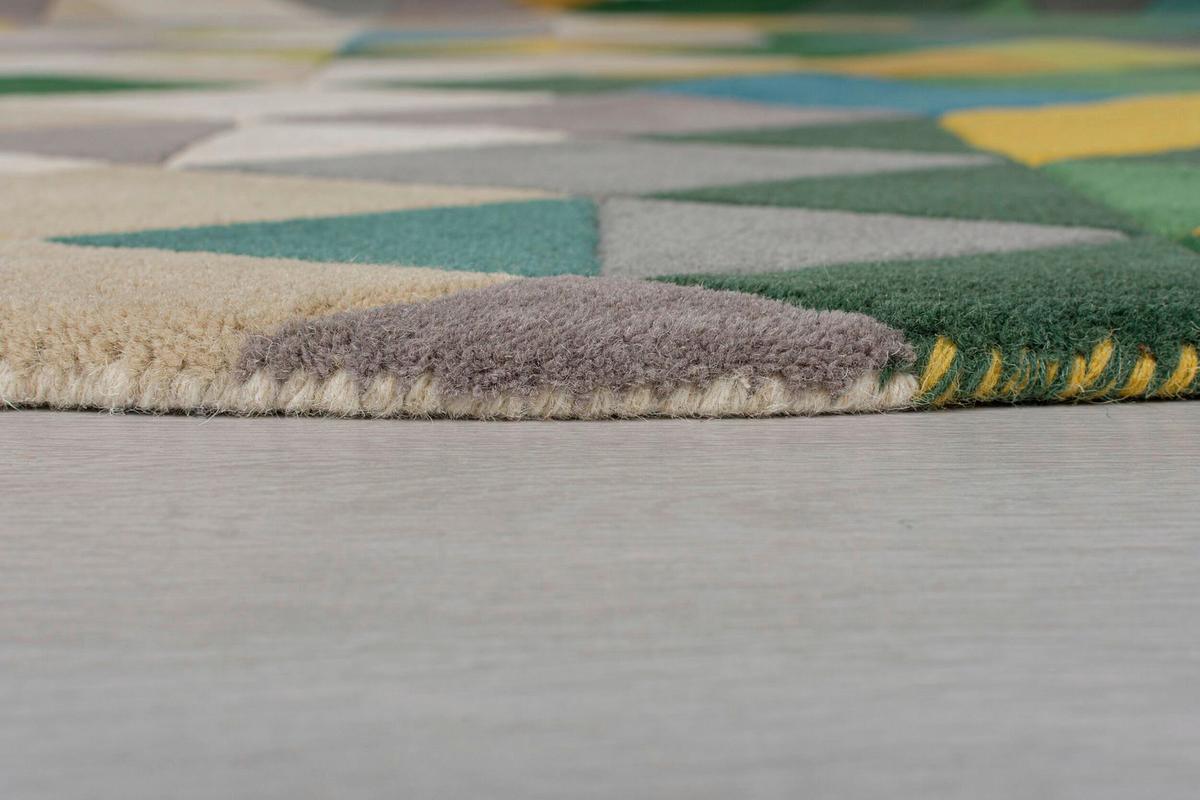 Wollteppich Wollteppich Grün B:160 cm - Multicolor/Grün, Basics, Textil (160cm)
