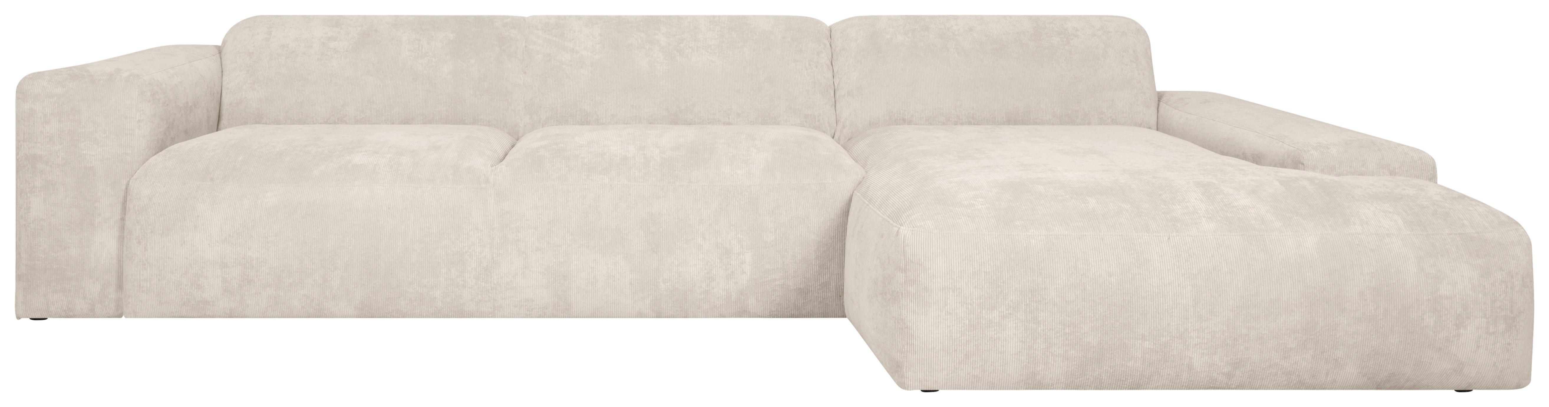 Ecksofa Hannah Creme 343x170 cm - Creme/Schwarz, Design, Textil (343/170cm) - MID.YOU