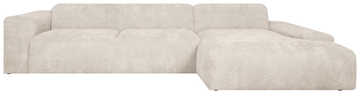 Ecksofa Hannah Creme 343x170 Cm - Creme/Schwarz, Design, Textil (343/170cm) - MID.YOU