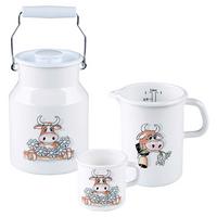 Milchkännchen 3-Teilig mit Henkel Weiß - Weiß, KONVENTIONELL, Metall - Riess