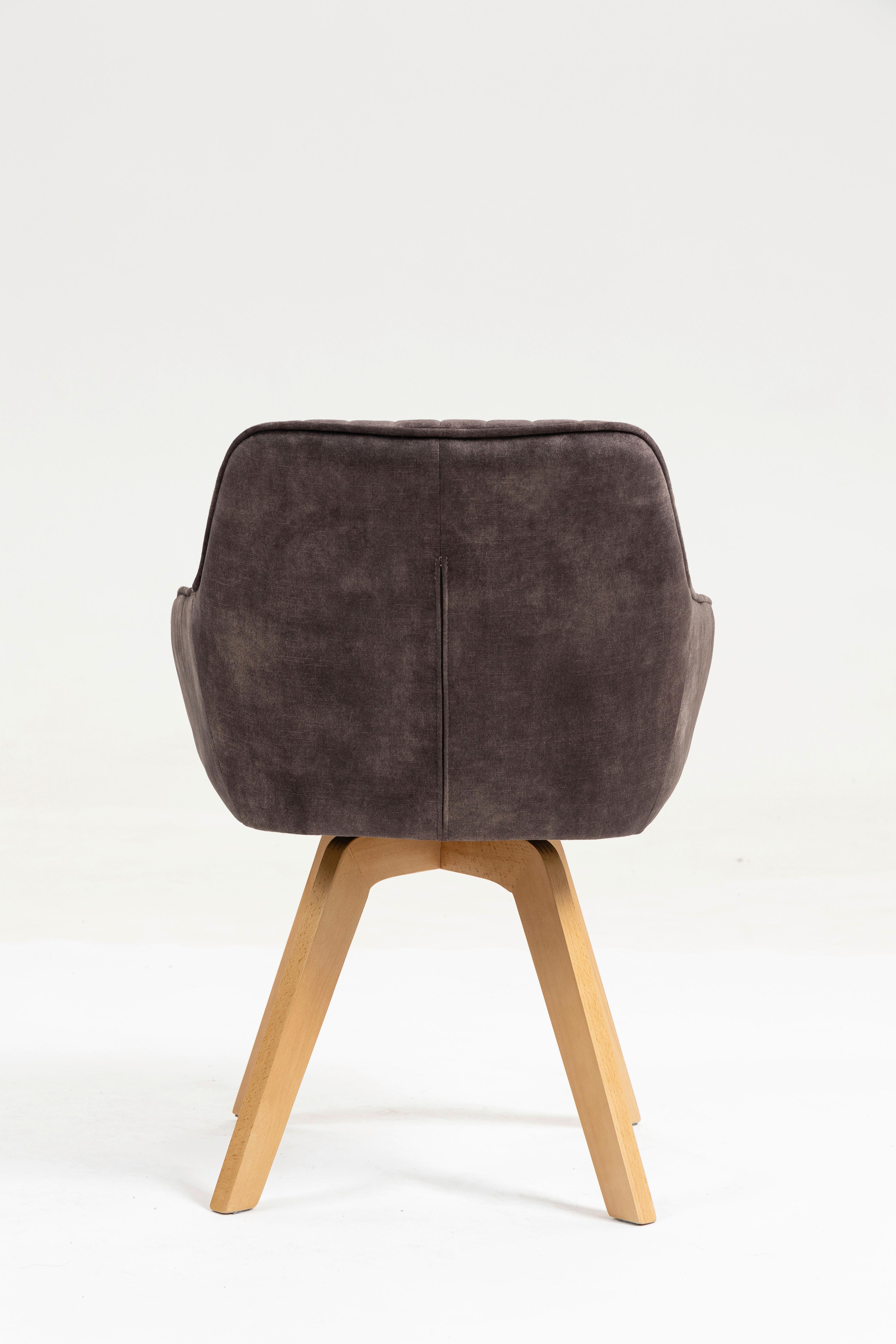 Armlehnstuhl Hanna Dunkelbraun,sitzfl. 180° Drehb - Dunkelbraun/Buchefarben, KONVENTIONELL, Holz/Textil (63/83/63cm)