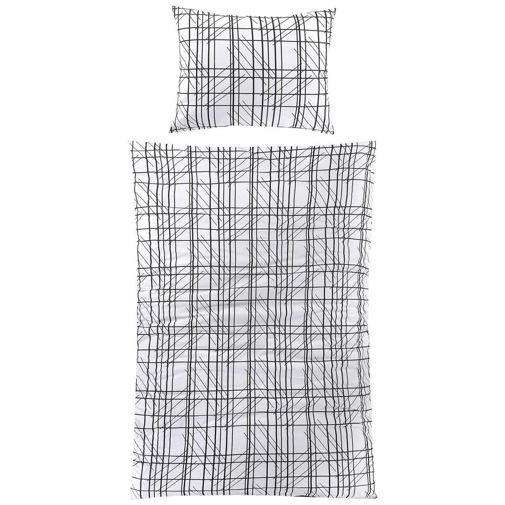 Renforcé-bettwäsche 140x200 Cm Kira Schwarz/weiß