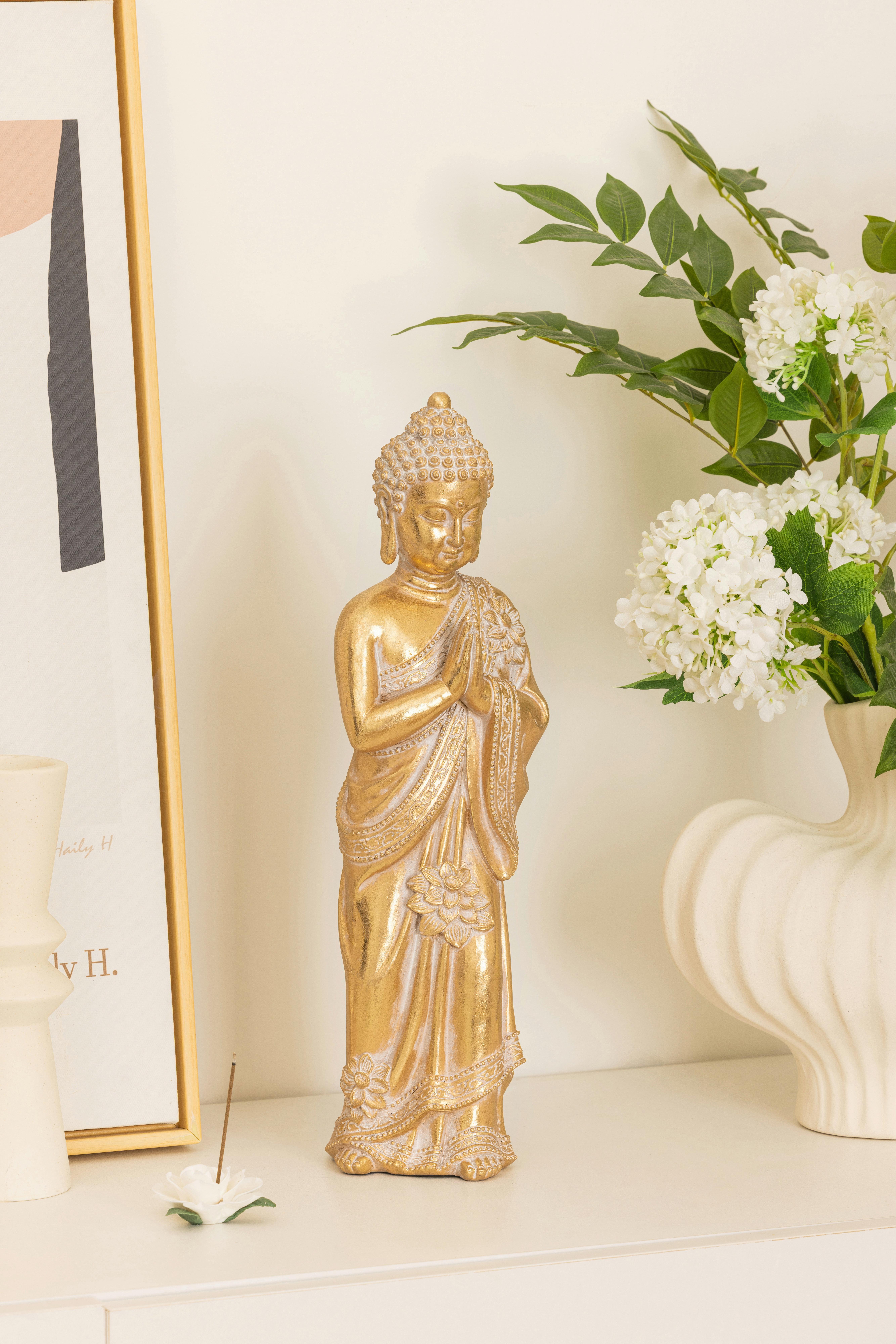 Buddha Gawa - Goldfarben, KONVENTIONELL, Kunststoff (11/10/40cm) - Luca Bessoni
