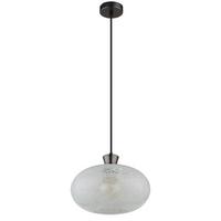 HÄNGELEUCHTE Exkl. 1xE27, 40W - Klar/Schwarzchrom, Design, Glas/Kunststoff (30/120cm) - Globo