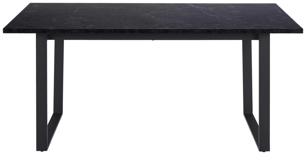 Jedálenský stôl AMBLE 160x90 - čierna, Trend, kov/kompozitné drevo (160/90/74cm) - MID.YOU