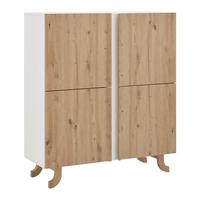 Komoda VIRA farby dubu/biela - biela/farba borovice, Modern, drevo (110/125/43cm) - Bessagi Home