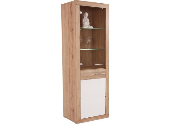 Vitrine Malta - Eichefarben/Schwarz, MODERN, Glas/Holzwerkstoff (63,9/196,6/34,9cm) Vitrine Malta - Eichefarben/Schwarz, MODERN, Glas/Holzwerkstoff (63,9/196,6/34,9cm)