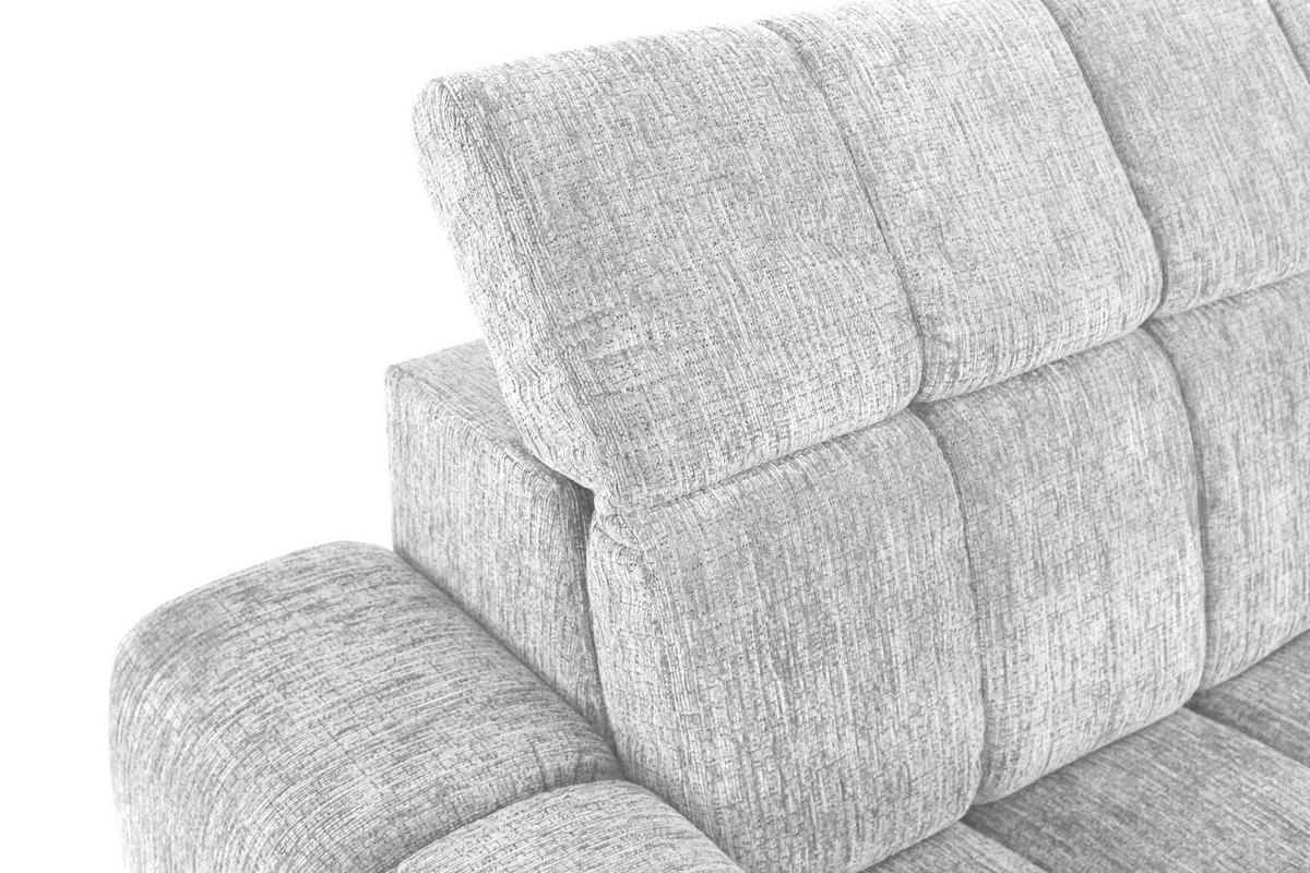 Rohová sedačka LAYA, levá, stříbrná žinylka KANSAS - barvy stříbra, Moderní, textil (155/250cm) - Premium Living