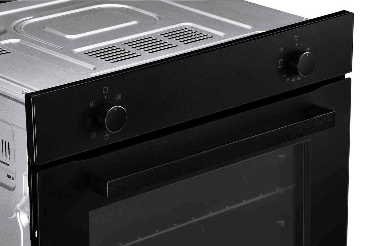 Herdset Schwarz B: 59,5 Cm - Schwarz, Basics, Glas/Metall (59,5/64,5/52,1cm) - Respekta