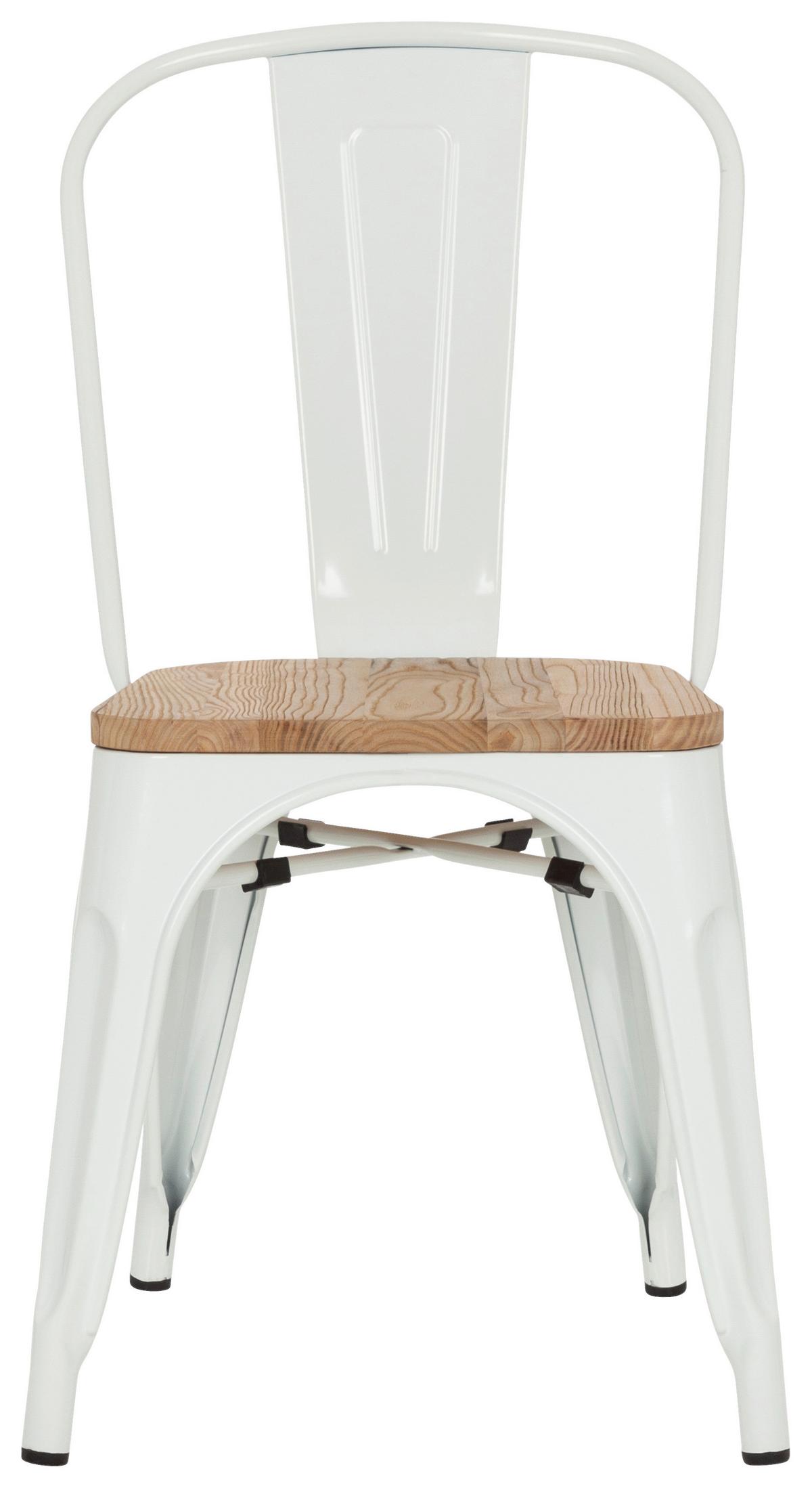 Stuhl Vantaggio Comfort W Stapelbar Weiß/dunkelbraun - Dunkelbraun/Weiß, Basics, Holz/Metall (44/84/54cm) - MID.YOU