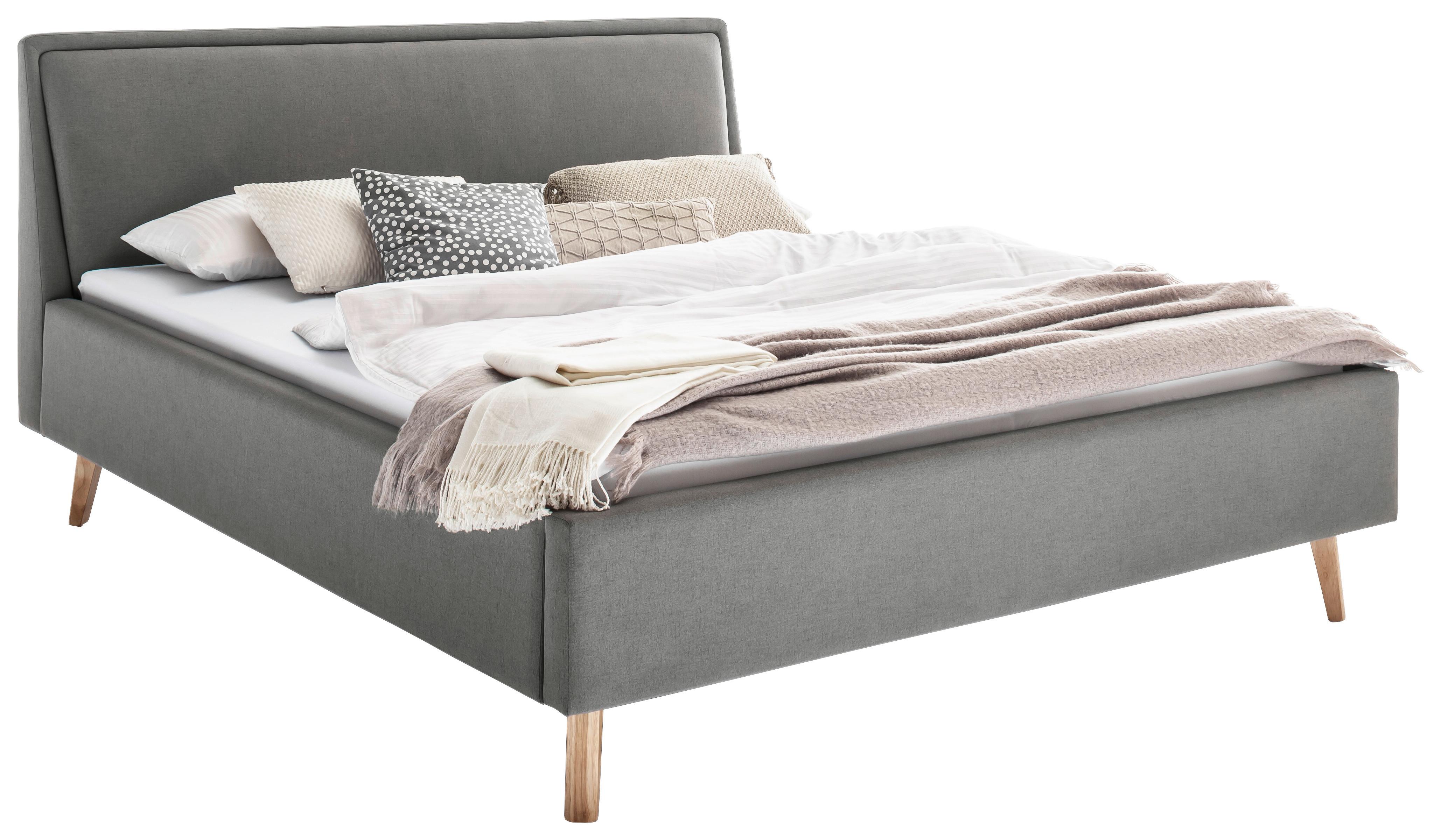 Polsterbett Frieda 140x200cm Hellgrau - Eschefarben/Hellgrau, KONVENTIONELL, Textil (140/200cm) - Livetastic
