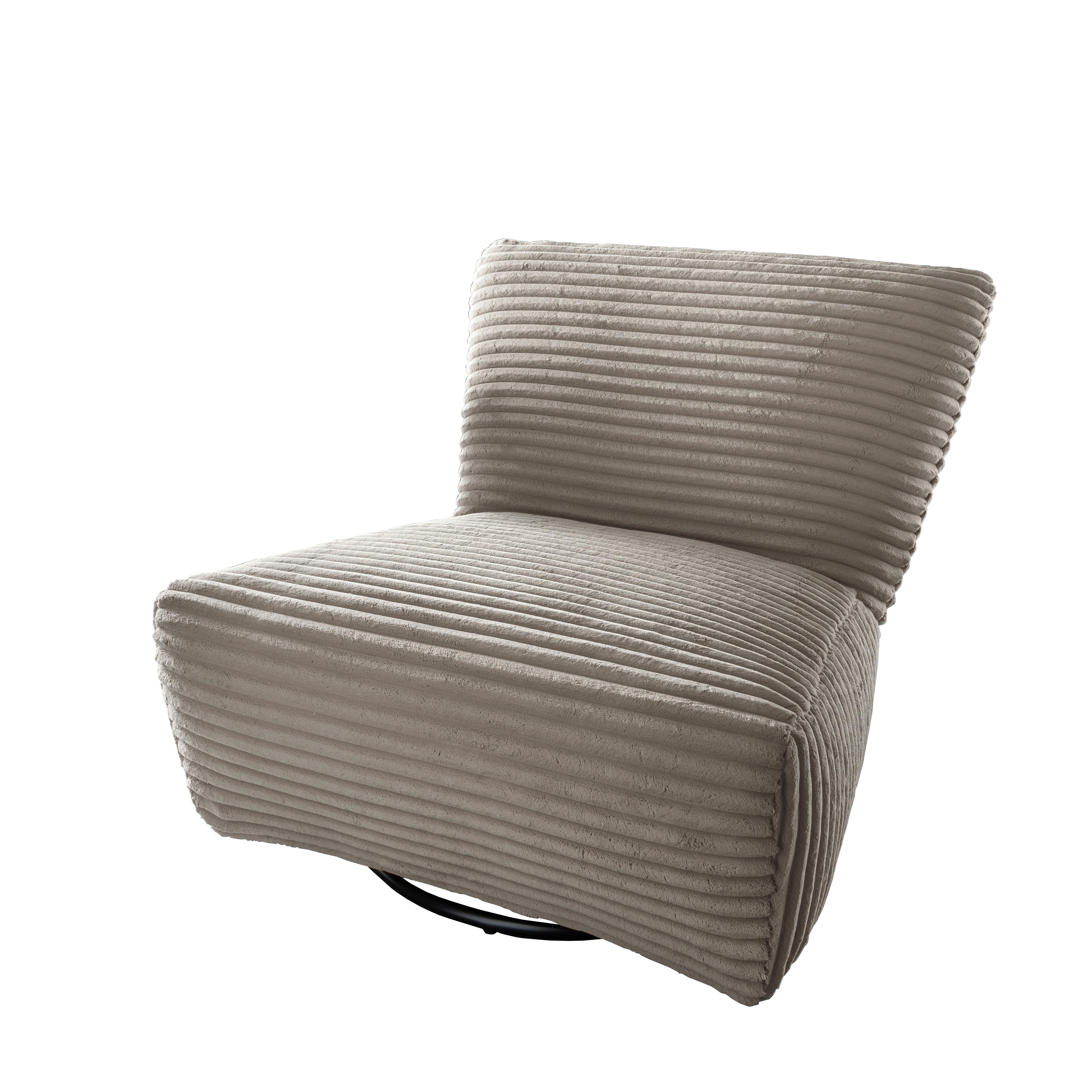 XXL-Sessel Cremallo Cappuccino 360° drehbar, B: 95 cm - Schwarz/Cappuccino, Trend, Textil (95/77/94cm) - Livetastic