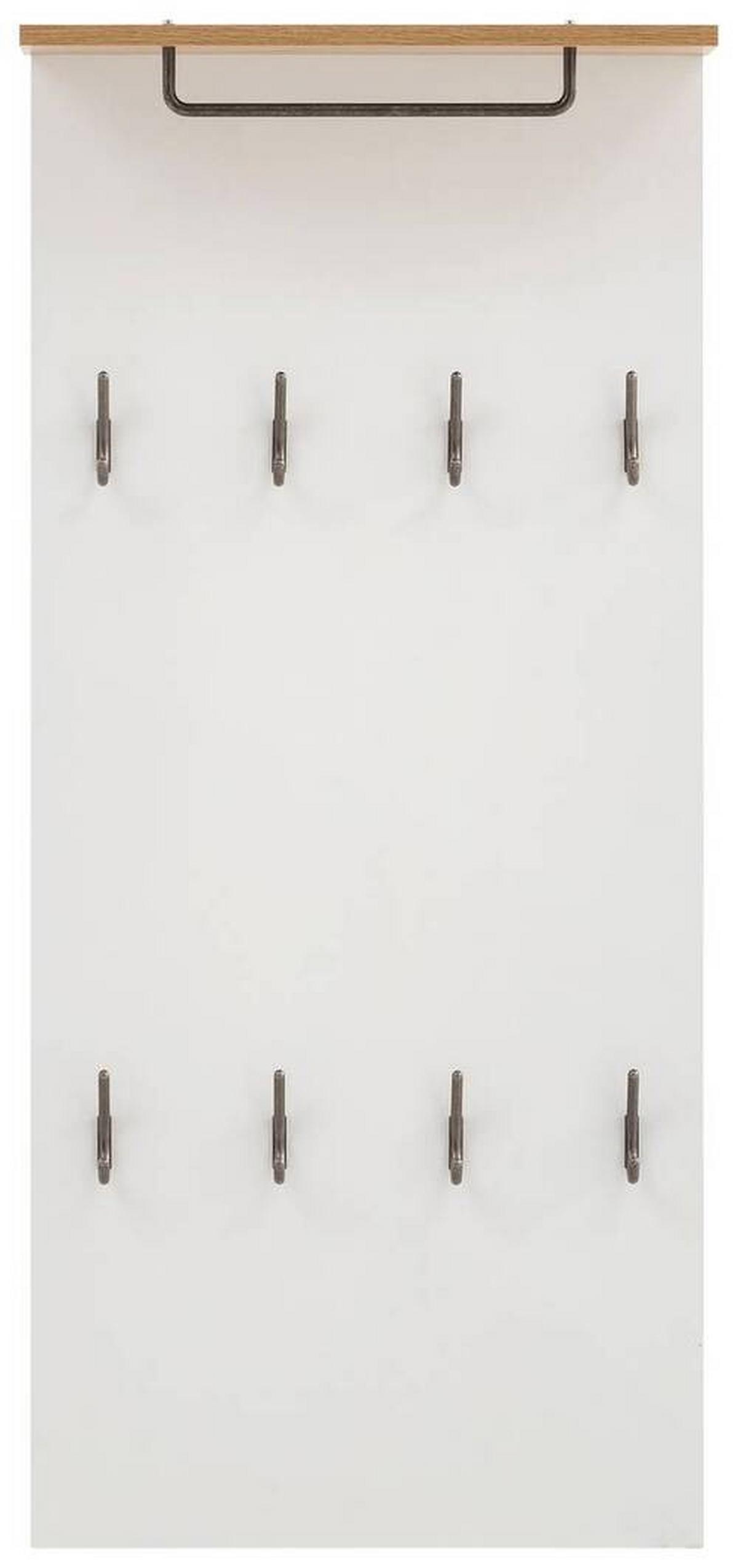 Garderobenpaneel Marit Eichefarben/weiß B: 50 Cm - Eichefarben/Weiß, KONVENTIONELL, Holzwerkstoff (50/110,6/19,9cm) - MID.YOU