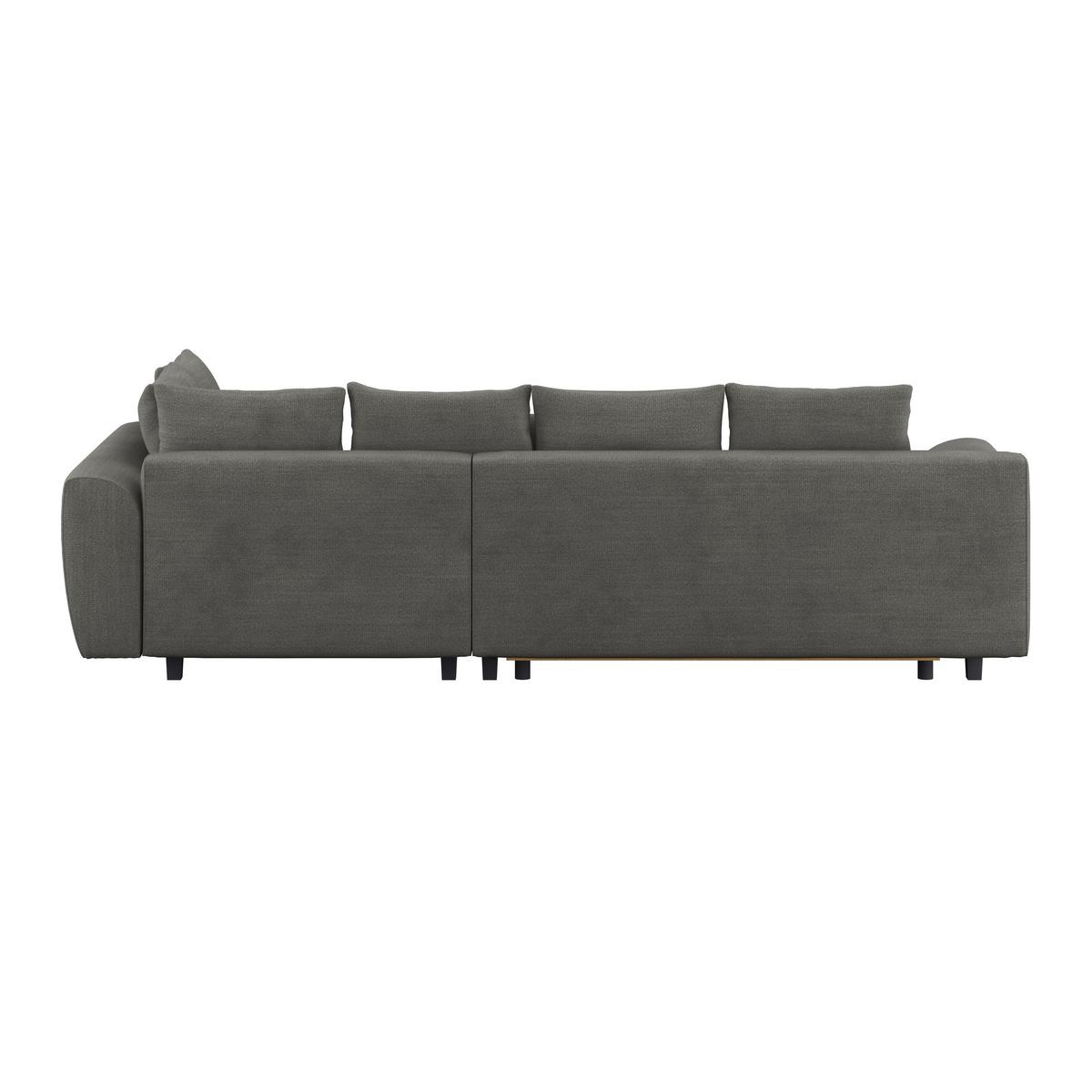 Ecksofa mit Schlaffunktion Mendoza New Chenille 309x197cm - Anthrazit/Schwarz, KONVENTIONELL, Textil (309/197cm) - Ondega