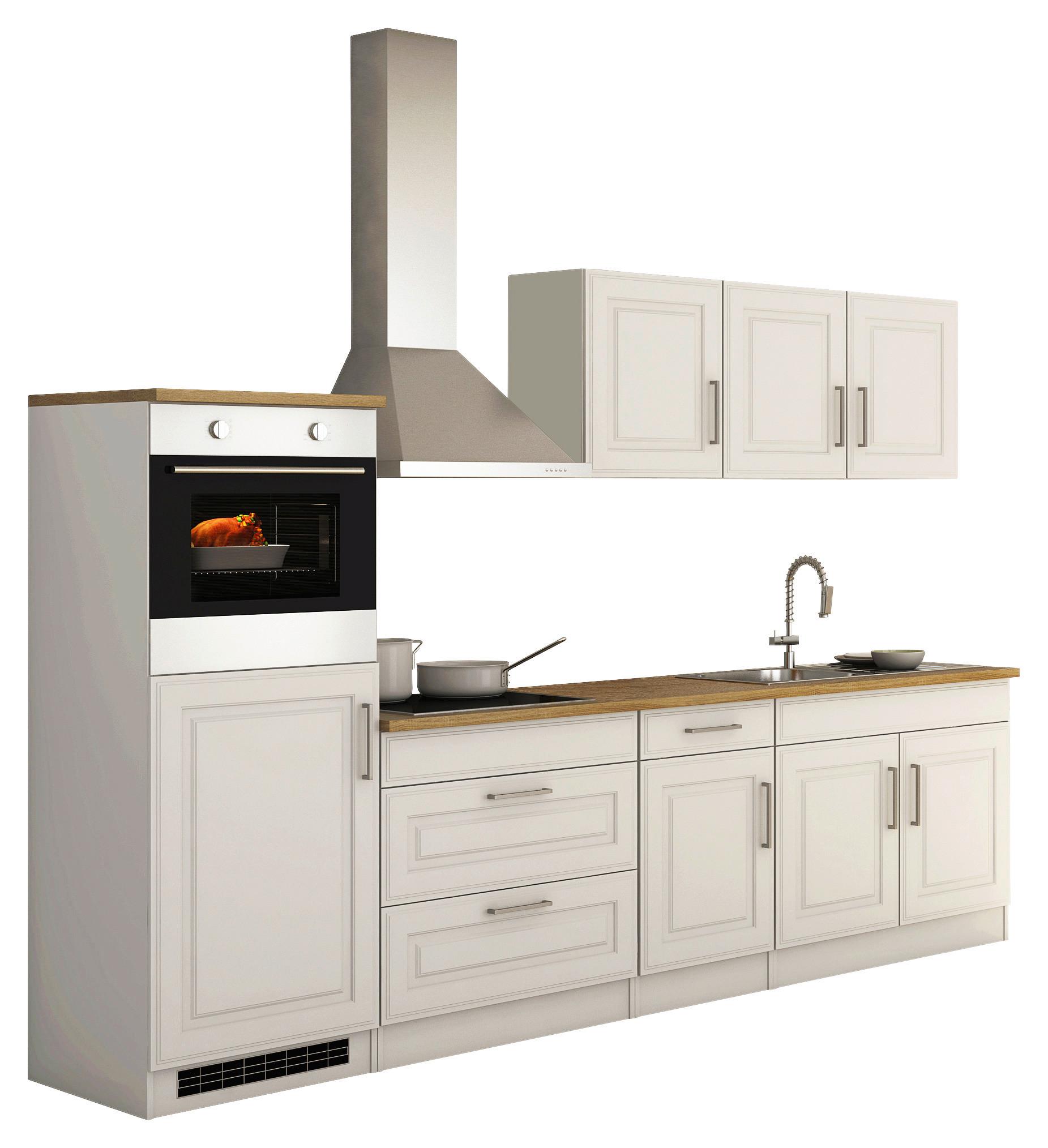 Küchenblock Rom Weiß B: 290 cm - Weiß/Sonoma Eiche, MODERN, Holzwerkstoff (290cm) - Held