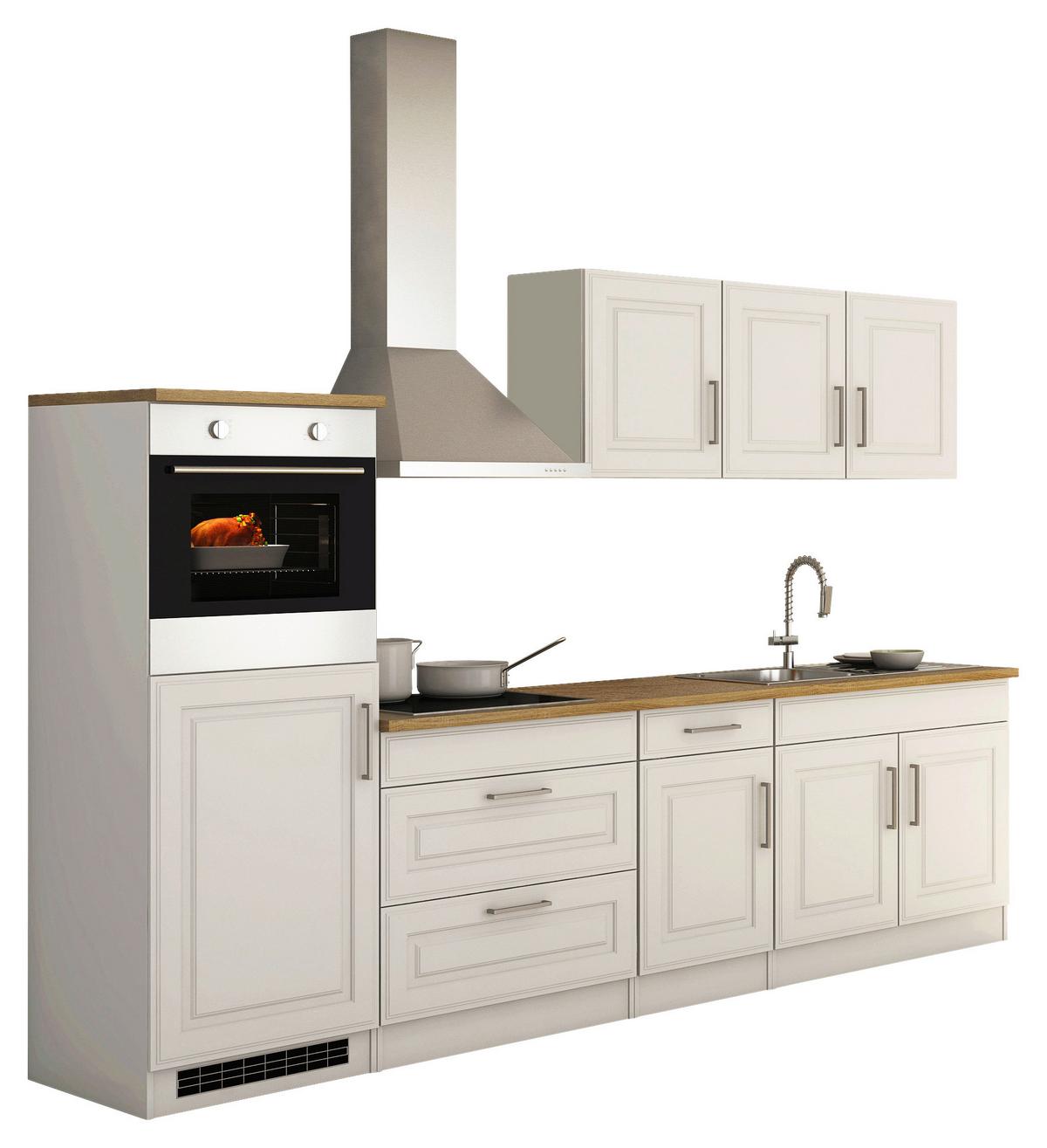 Küchenblock Rom Weiß B: 290 cm - Weiß/Sonoma Eiche, MODERN, Holzwerkstoff (290cm) - Held