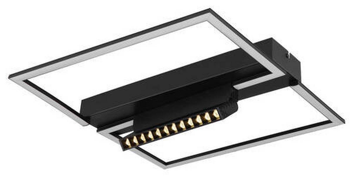 LED-Deckenleuchte 48462-42 - Opal/Schwarz, Design, Kunststoff/Metall (42/42/11cm) - Globo