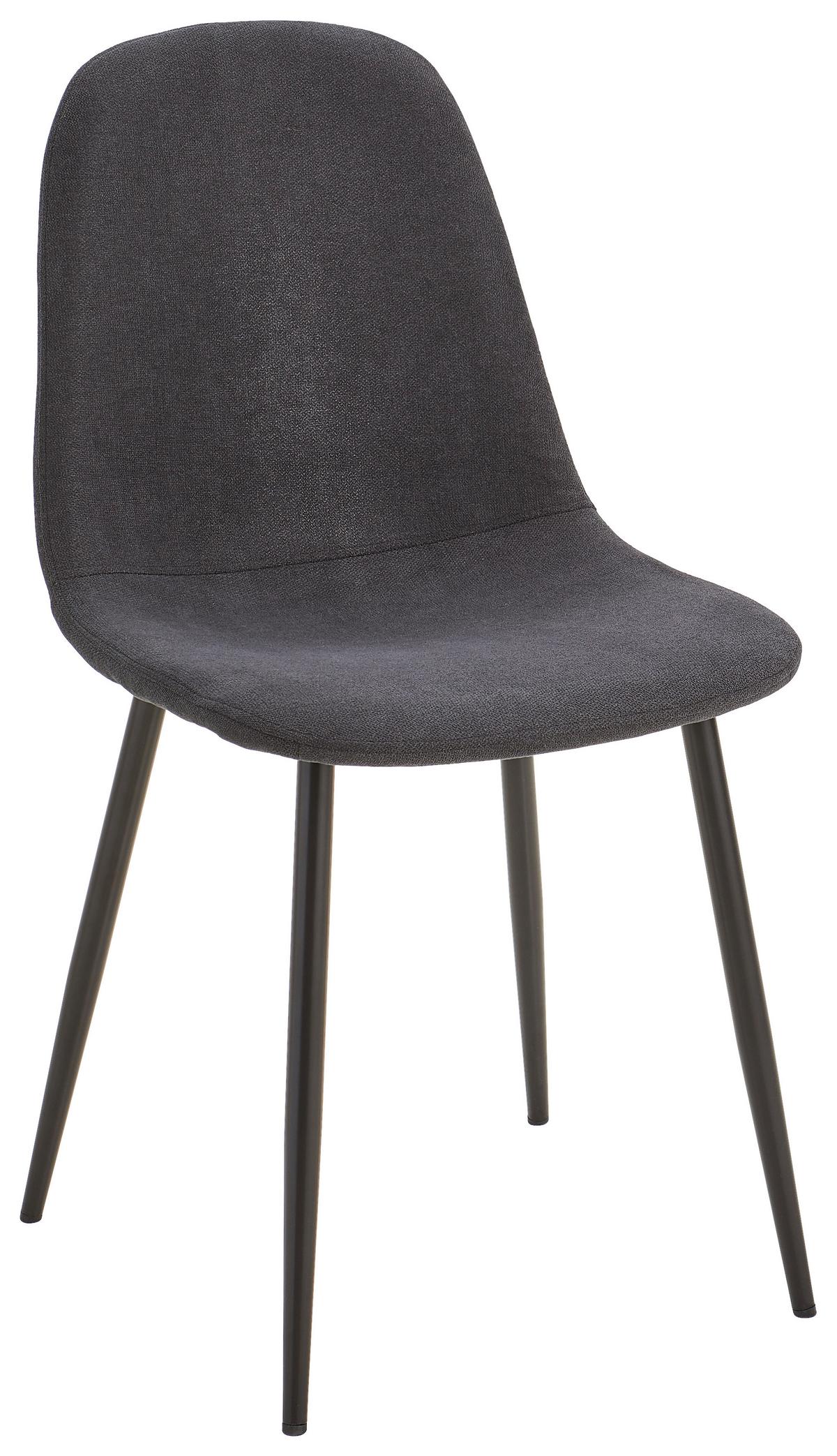 Stuhl Lola Schwarz Lola - Schwarz, Basics, Textil/Metall (43/85/54cm) - P & B