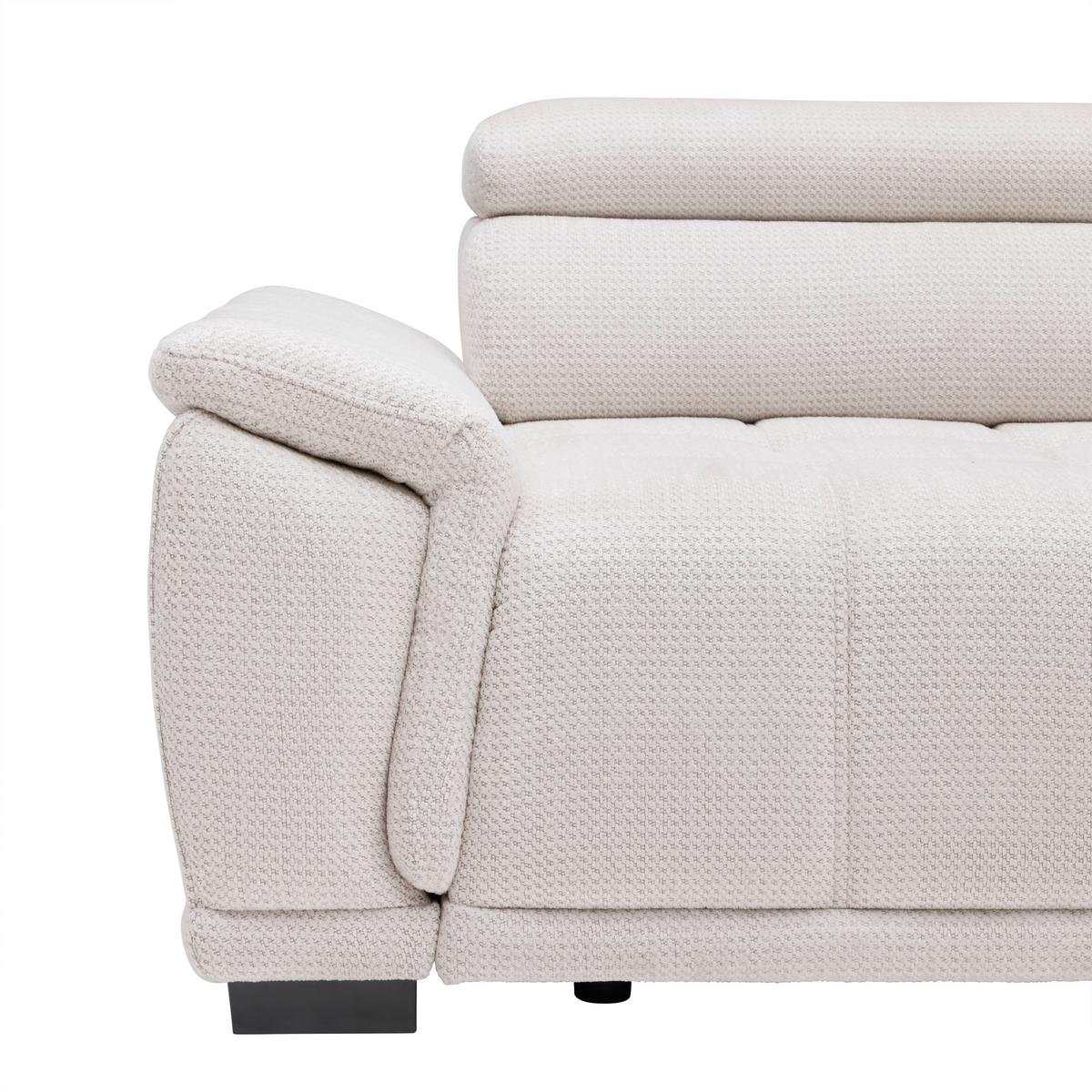 Rohová sedačka GRINALDI, pravá, sivobiela - čierna/sivobiela, Modern, textil/plast (283/206cm) - Premium Living