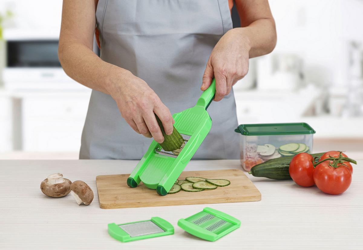 Küchenhelfer-Set Nicer Dicer Speed Light 5 -Teilig. - Grün, Basics, Kunststoff/Metall - Genius