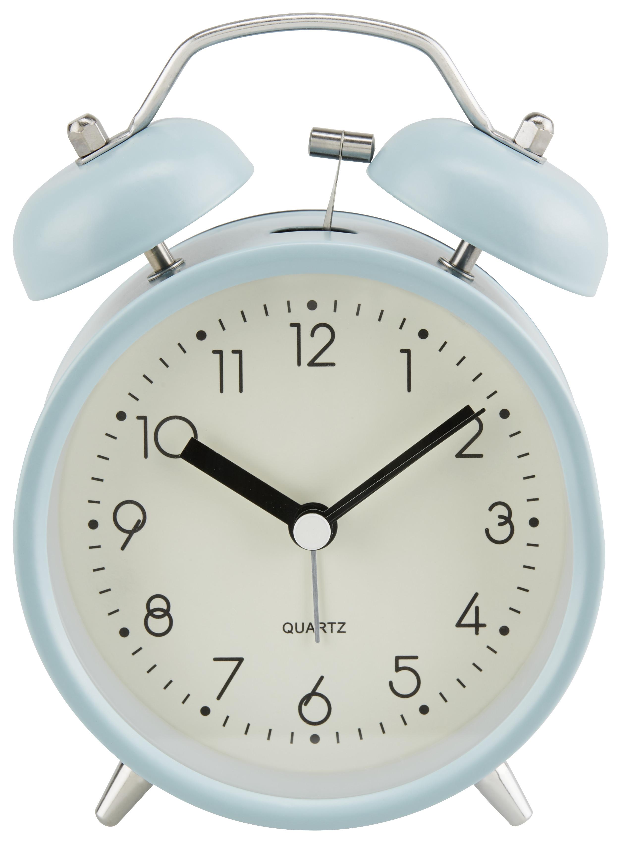 nostalgischer Wecker in hellblau