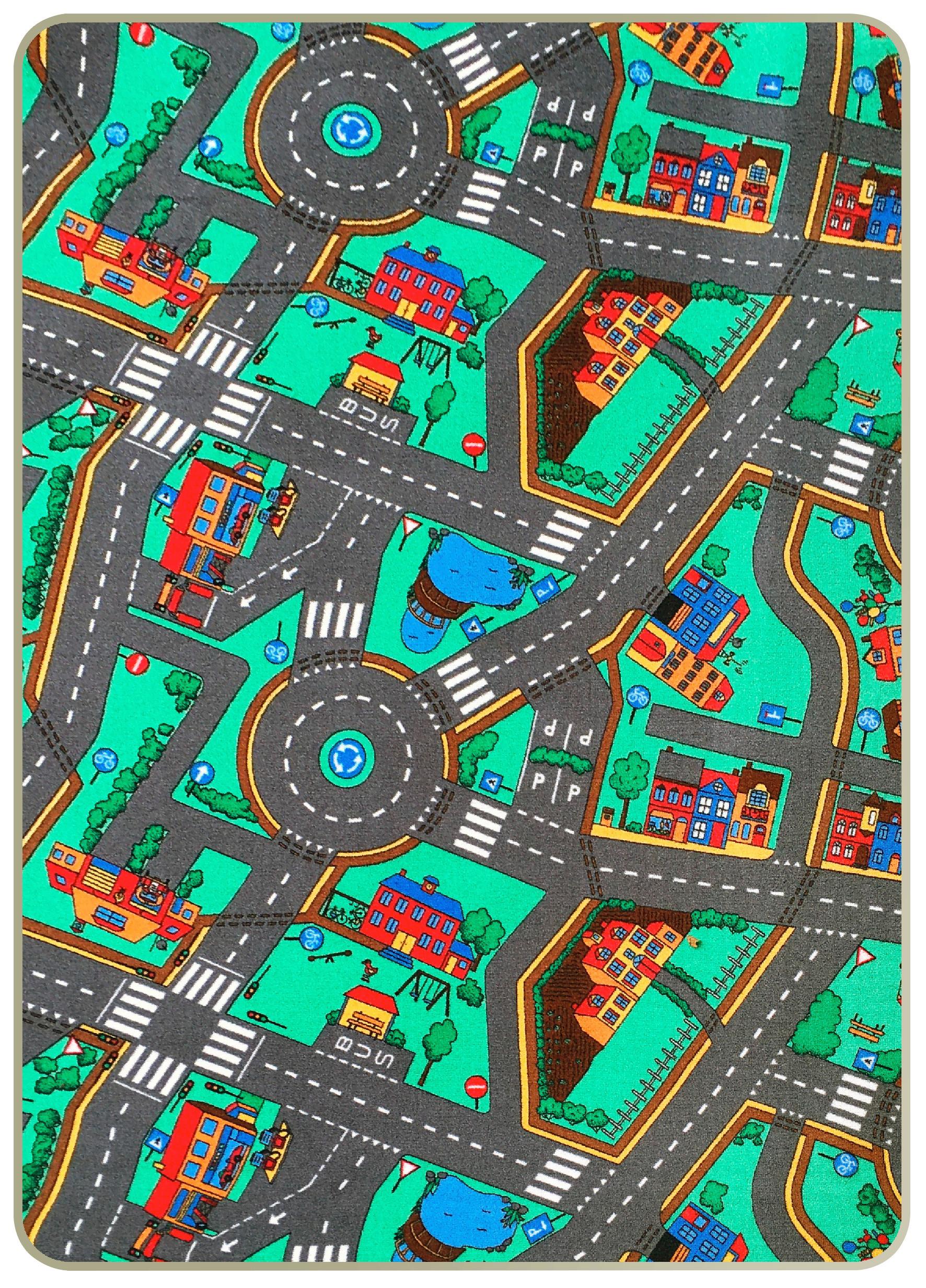 Spielteppich Straße Multicolor Bobby 100x175 Cm - Multicolor, Basics, Kunststoff (100/175cm) - Ondega