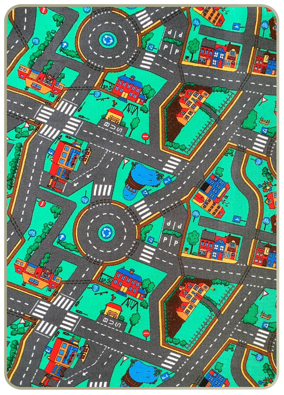 Spielteppich Straße Multicolor Bobby 100x175 Cm - Multicolor, Basics, Kunststoff (100/175cm) - Ondega