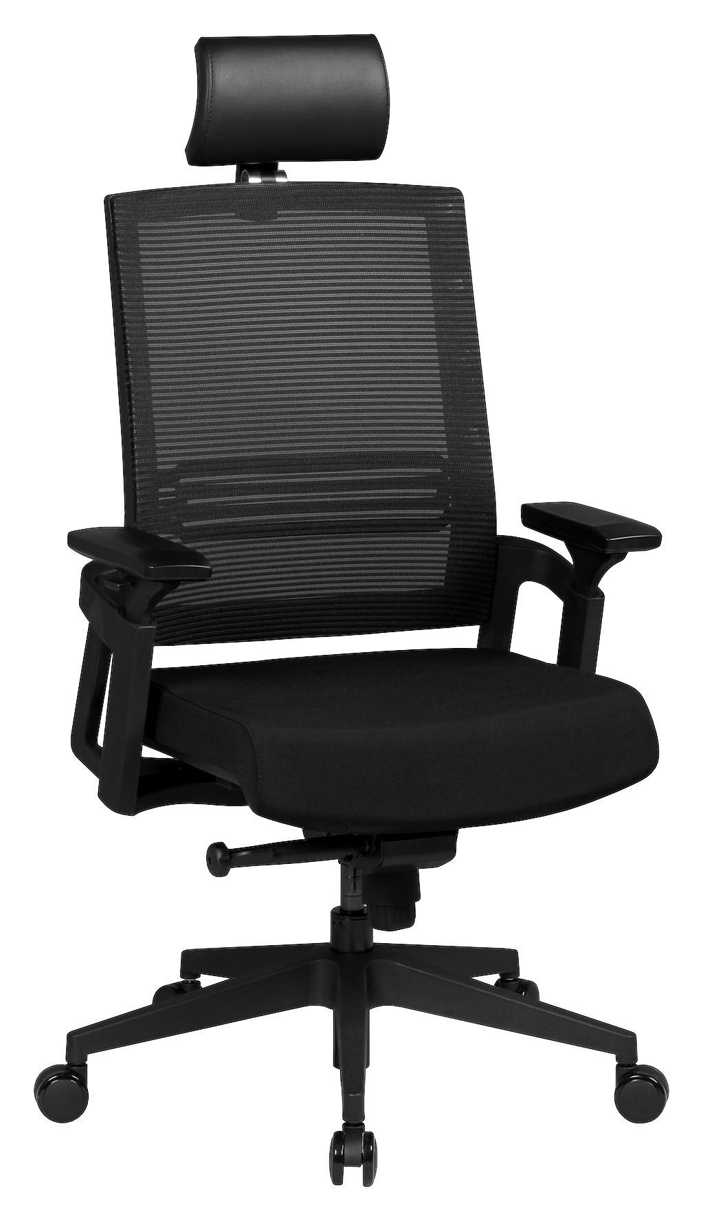 Kancelárske kreslo APOLLO A1 čierna - čierna, Modern, textil/plast (65/120/65cm) - MID.YOU