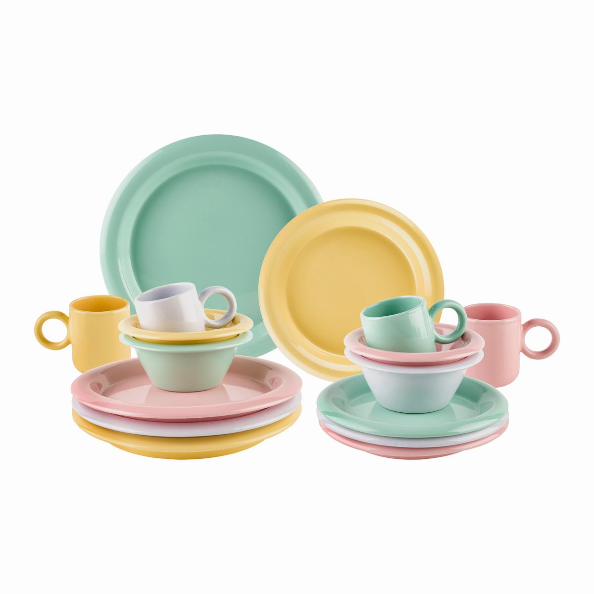 Kombinovaná souprava CANDY - zelená/šedobílá, Lifestyle, keramika - Mömax